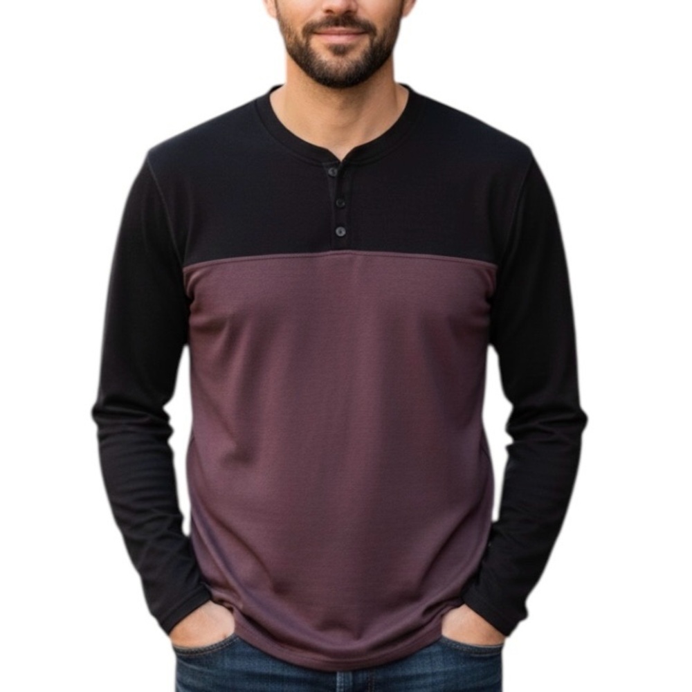 Smartwool 250 Shirt Base Layer Henley Wool Colorblock Top